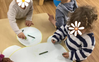 nursery children drawing a turtle